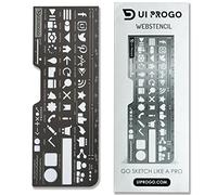 Stainless Steel Stencils for Portable Drawing - Gift for UI UX Designer - Ui Stencil - Large Icons for Easy Stenciling - Includes Social Media Icons - Webstencil by UI PROGO