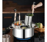 Stainless Steel Stock Pot 3/4/5 Holes Stock Pots with Lids- Heavy Duty Stainless Steel Induction Pot for Boiling Strew Simmer， Big Cookware Cooking Pot for Pasta Soup Canning Pot