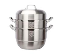 Stainless Steel Stock Pot 3-Layer Steamer/Soup Pot - Large Stock Pot with Lid, Commercial/Household 304 Stainless Steel Steamer, 28/30/32/34/ 36cm Nonstick Stockpot, Suitable for Gas Stove/I