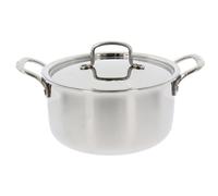Stainless Steel Stock Pot Casserole with Lid Heavy Tri-Ply Bottom Soup Stew Boiling Pots Deep Sauce Cooking Pan Dish Mirror Finish Triply Cookware Home Kitchen (16cm)