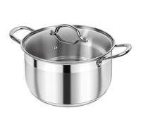Stainless Steel Stock Pot - Heavy Duty Induction Cooking Pot with Visible Lid for Pasta, Soup, and Canning - Nonstick Thick Bottom Deep Cookware