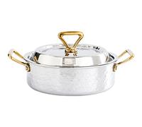 Stainless Steel Stock Pot - Shallow Mouth Soup Pot, Hammer Pattern Hot Pot SILS, Stock Pot with Lid, for Cooking Noodles, Hot Pot, Stir-Fry Induction Cooker Natural Gas Universal