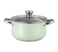 Stainless Steel Stock Pot with Lid Double Handles Green Winter Cooking | Polished Interior, Smooth Nonstick Surface, Large-batch Meal Preparation, Suitable for Stews, Hot Pot and Noodles