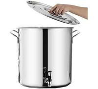 Stainless Steel Stock Pot with Spigot & Soft Touch Handles Round Soup Pot with Cosite Base for Cooking Serving and Entertaining Ideal for Home Chefs