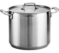 Stainless Steel Stock Pot with Stainless Steel Lids- Deep Two Tone Silver Pot, (30 cm Diameter - 20 Litre)