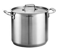 Stainless Steel Stock Pot with Stainless Steel Lids- Deep Two Tone Silver Pot, Induction Base (28 cm Diameter - 16 Litre)