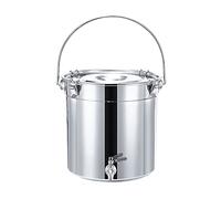 Stainless Steel Stock Pot with Tap for Sealed Liquid Storage and Dispensing