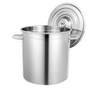 Stainless Steel Stockpot - Heavy Duty Induction Compatible with Lid & Handle, Large Cooking Pot for Healthy Meals, Oven Safe