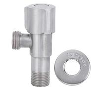 Stainless Steel Stop Valve G1 / 2in Thread - Brushed Silver Angle Valve for Hot Cold Water, Durable & Rustproof - Easy Install for Kitchen, Bathroom Sink & Toilet Control