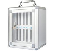 Stainless Steel Storage Cabinet - 60 Compartments with Handle for Office & Classroom - Clear Lockers for Phones - Available in 24 32 48 60 Positions 12 Compartments