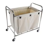 Stainless Steel Storage Cart - Heavy-Duty Hotel Room Cleaning Trolley Practical Rectangular Tool Cart for Kitchen Service & Housekeeping Use