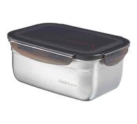 Stainless Steel Storage Container 1.1 L With Black Lid Kitchen Food Box