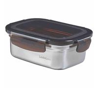 Stainless Steel Storage Jar 500 ml with Black Lid Kitchen Leftovers Container
