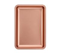 Stainless Steel Storage Tray Small Vanity Tray Bathroom Tray Storage Organizer Makeup Cosmetic Organizer Trays Premium Metal Organizer Plate for Vanity Bathroom Closets,7.1 x 4.9 inch(Champagne)