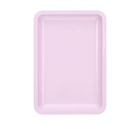 Stainless Steel Storage Tray Small Vanity Tray Bathroom Tray Storage Organizer Makeup Cosmetic Organizer Trays Premium Metal Organizer Plate for Vanity Bathroom Closets,7.1 x 4.9 inch(Pink)