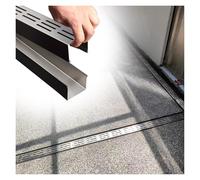 Stainless Steel Storm Drain Channel, Heavy Duty 1 Metre Length for Garden Yard Patio, Slim Line Concrete Drainage Solution with Grating, Low Profile Jointable Linear Drain