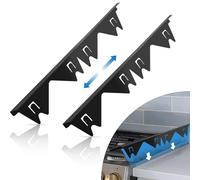 Stainless Steel Stove Gap Covers (2 Pack), Stove Gap Filler, Stove Counter Gap Guards for Kitchen, Range Trim Kit, Easy Clean with Heat Resistant, Adjustable Length 13.8” to 27.6”, Width 0.79"