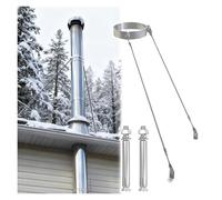 Stainless Steel Stove Pipe Brackets, Snowy Chimney Pipe Bracket Set for Stability, Extended Roof Chimney Support for Patio Cover, Against Wind and Snow, with Mounting Brackets(Dia 384mm/15.11inch)
