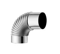 Stainless Steel Stove Pipe Flue 50-100mm Stainless Steel Flue Pipe 90 Degree Elbow For Stoves Fireplaces Smokers Ventylations Chimney Liner Bend(50mm)