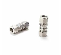 Stainless Steel Straight Bulkhead Connector 6mm 8mm 10mm 1/4 3/8 1/2 Equal OD Pipe Double Ferrule Compression Fitting SS 304(16mm OD Tube)