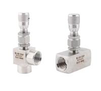 Stainless Steel Straight Needle Valve 1/8" 1/4" 3/8" 1/2" BSP NPT Female Straight Right-Angle Stainless Steel Flow Micro Rregulating Metering Needle Valve(1/2",BSPP_Flow Hole 1.2MM_Straight 316L)