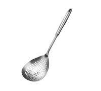 Stainless Steel Strainer Ladle for Vegetable Broth Ergonomic Handle Skimmer Household Slotted Spoon Rustproof Skimmer