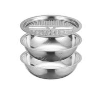 Stainless Steel Strainer | Large Drain Basket | Pasta Steel Strainer Set with Grater for Salad, Rice, Food, Washing, Cleaning, Home, Apartment, Kitchen
