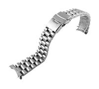 Stainless Steel Strap 18mm 19mm 20mm 22mm 24mm Curved Metal Bracelet Men Women(3-Silver,20mm)