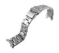 Stainless Steel Strap 18mm 19mm 20mm 22mm 24mm Curved Metal Bracelet Men Women(Silver,22mm)