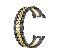 Stainless Steel Strap Fit For Samsung Galaxy Watch 8/8 Classic No Gaps Metal Band Bracelet(Black-Golden,For galaxy 7 ultra)