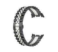 Stainless Steel Strap Fit For Samsung Galaxy Watch 8/8 Classic No Gaps Metal Band Bracelet(Black-Silver,For galaxy 8 40 44mm)