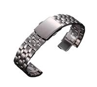 Stainless Steel Strap General Purpose Watch 18mm 20mm 22mm Wristband Replace The Strap(Silver,20mm)