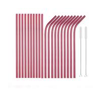 Stainless Steel Straws 20pcs 6 * 215mm Reusable Metal Straws Set 304 Stainless Steel Drinking Straw Cocktail Party Favor Bar(Color14)