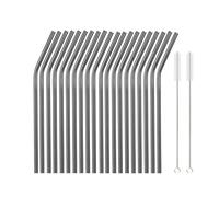 Stainless Steel Straws 20pcs 6 * 215mm Reusable Metal Straws Set 304 Stainless Steel Drinking Straw Cocktail Party Favor Bar(Color20)