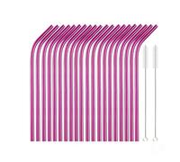 Stainless Steel Straws 20pcs 6 * 215mm Reusable Metal Straws Set 304 Stainless Steel Drinking Straw Cocktail Party Favor Bar(Color25)
