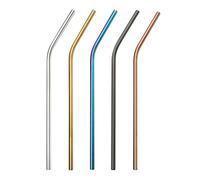 Stainless Steel Straws - Reusable Straws | 5 Drinking Straws | 8.5Inch Straws for 20 Oz Tumblers with 5 Multicolors Straw | Reusable Straws for Tumblers | Long Metal Straws for Kids Large Cups