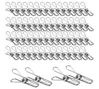 Stainless Steel Strong Laundry Pegs, 96 Pcs Clips for Washing Line, Metal Clothes Pegs for Washing Line Clothes Snack Bags Towels Picture Paper Kitchen Office