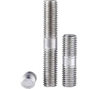Stainless Steel Stud Bolts Double End Stud Threaded Rod M3 M4 M5 M6 A2-70 304 SS Silver 1/5/10 Pcs 25-200mm GB901(Silver 10 Pcs,M6 x 50 mm)