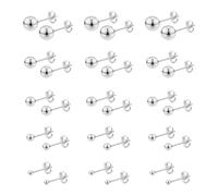 Stainless Steel Stud Earrings for Women & Men 15 Pairs Silver Earrings Tiny Stud Earring Simple Polished Ball Studs Jewelry Different Sizes Silver Studs Earring Set 2mm 3mm 4mm 5mm 6mm