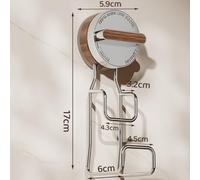 Stainless Steel Suction Cup Basin Hook with Rotating Vacuum Mount, Space-Saving Wall Storage for Kitchen or Bathroom, for Durable 201 Steel and ABS Design with Double Clasps, Easy Tool-Free