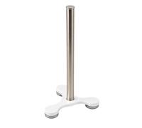 Stainless Steel Suction Cup Paper Towel Holder Kitchen Bathroom Spare Toilet Paper Holder with Nonslip Stable Super Suction Grip Base Countertop (White Base)