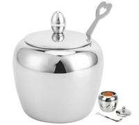 Stainless Steel Sugar Bowl Spice Jar Set Sugar Dispenser Kitchen Seasoning Container Coffee Serving Set for Home Kitchen and Cafes