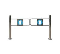 Stainless Steel Supermarket Entry Door, Manual Swing Door for Store Aisle, Single Directional Access Device, 100 × 97 cm, Silver Finish for Retail, Counter, or Factory Use