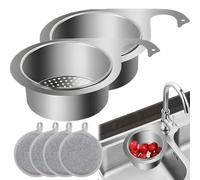 Stainless Steel Swan Sink Strainer Basket, Triangle Kitchen Sink Drain Basket, Corner Sink Strainer, Over The Sink Colander, Food Catcher Basket for Filter Kitchen Waste Wash Fruit (2 Pack)