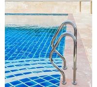 Stainless Steel Swimming Pool Handrail, 304 Stainless Steel Pool Railing, Silver Pool Handrail, Handrail for Pool, Curved Spa Railing, Easy Mount Hand Grab Bar (Size : 2 - pcs)