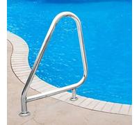 Stainless Steel Swimming Pool Handrail, Deck Mounted for In-Ground Pools, Supports Up to 250lb for Safety and Stability