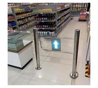 Stainless Steel Swing Door with Post Support - One-Way Automatic Door for Libraries, Stores, Shopping Malls, Import-Export Solutions
