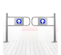 Stainless Steel Swing Gate - Spring-Loaded One-Way Safety Door for Supermarket & Warehouse Access - Durable, Secure Safety Solution for Driveways