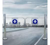 Stainless Steel Swing Gate with Spring Mechanism for Safety and Access Control in Commercial Entrances