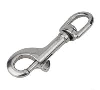 Stainless Steel Swivel Eye Bolt Snap Hook for Scuba Diving and Pet Leash with 360 Degree Rotating Tail Ring to Prevent Rope Twisting, Resistant (72mm)